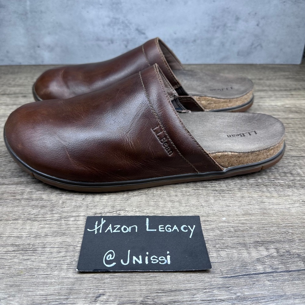 L.L. Bean~Women's~Go Anywhere Brown Leather Mules~Size 11